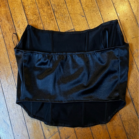 Saks Fifth Avenue | Black Wired Corset Cropped Top - Picture 2 of 6